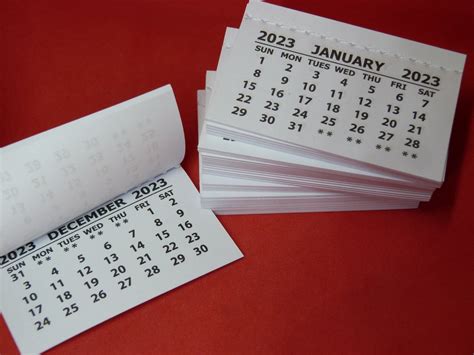 50 Pack Of 2023 Mini Calendar Tabs 12 Pages With Sewn Binding Etsy