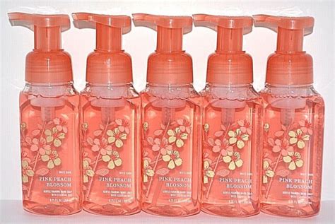 5 Bath And Body Works White Barn Pink Peach Blossom Gentle Foaming Hand