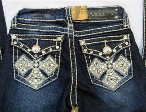 la idol cowgirl bling jeans rhinestones cross nwt rocker bootcut western 0 x 34 bling jeans