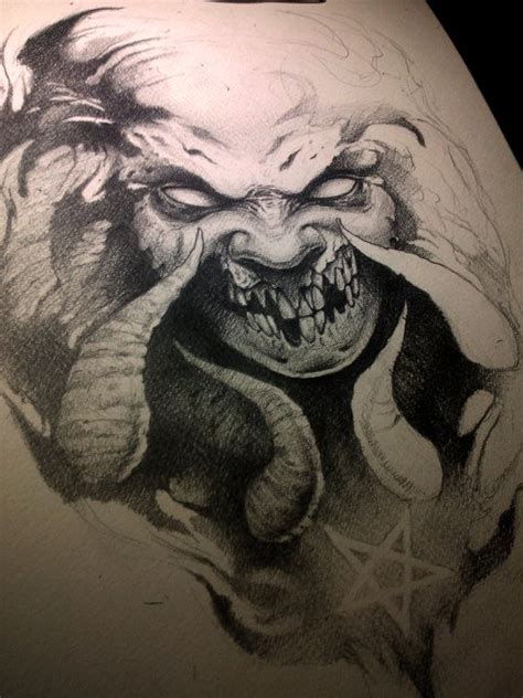 ave satanas by andreyskull on deviantart scary tattoos tattoo drawings demon tattoo