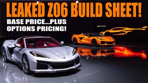 2023 C8 Z06 Corvette Pricing Leaked Video