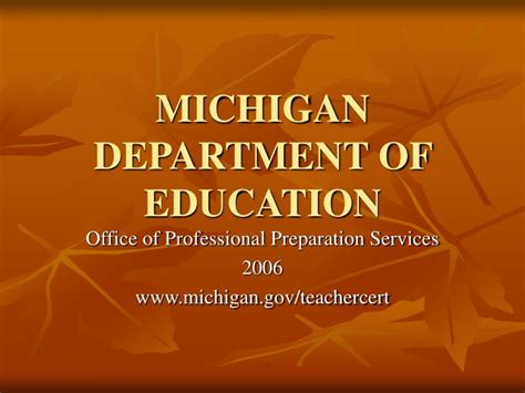 Ppt Michigan Department Of Education Powerpoint Presentation Free