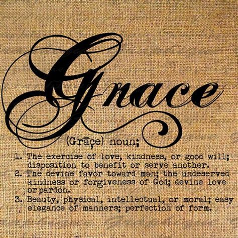 Definition Grace Text Typography Words Digital Image Download Sheet