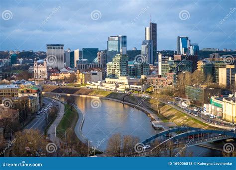 Panoramic View Of Vilnius Downtown Editorial Stock Photo Image Of
