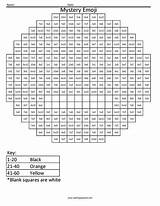 Emoji Coloring Multiplication Math Color Worksheets Mystery Number Printable Squared Problems Choose Board sketch template