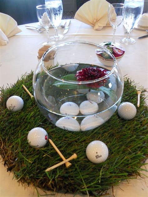 We know how it is; Centerpiece | Golf wedding theme, Sports themed wedding ...