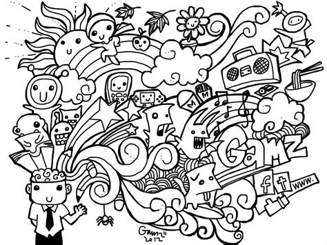 Free Doodle Art Coloring Pages Coloring Home