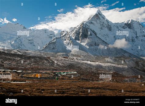 The Mighty Peak Of Ama Dablam In The Everest Region Of Nepal Stock