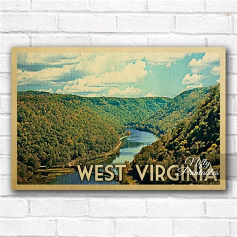 West Virginia Vintage Travel Poster Nifty Printables