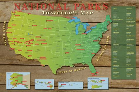 Us National Parks Wall Map Diy Travel Map Kit Novelty Map