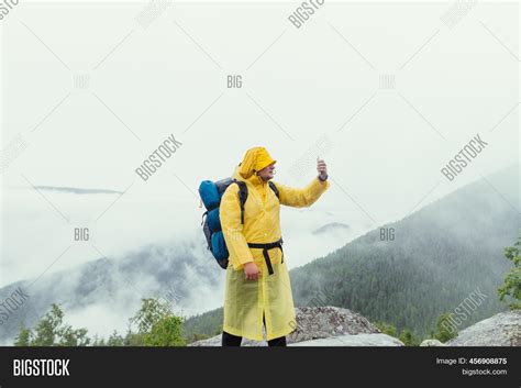 Man Hiker Raincoat Image And Photo Free Trial Bigstock