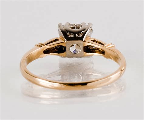 Antique Engagement Ring Antique 1930s 14k Two Tone Gold Etsy