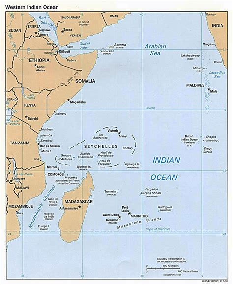 Large Political Map Of Western Indian Ocean 1996 Maps