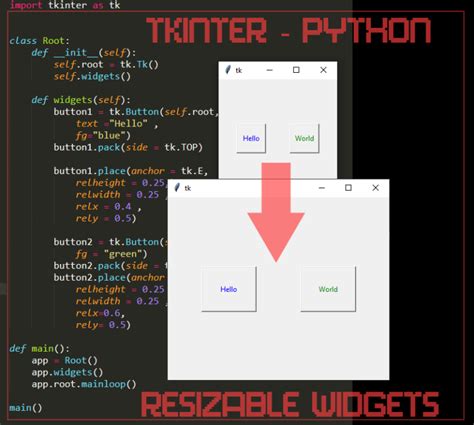 How To Make Resizable Widgets In Tkinter Python Programming