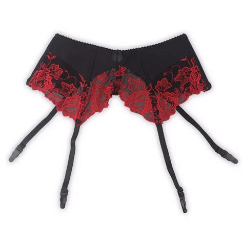 2020 new fashion plus size womens embroidery floral blow metal buckle female sexy garter belts