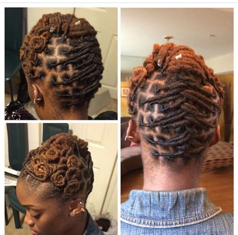 If you want a very different style, then this is the one for you. Short/Medium Locs Hairstyle | Short locs hairstyles, Locs ...