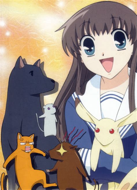 Anime Series Fruits Basket Girl Characters Animal Dog Cat