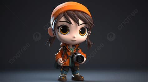 Chibi Character In 3d Background 3d Character 3d Rendering 3d