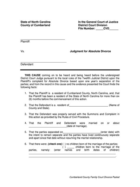 Nc Divorce Forms Pdf Fill Out And Sign Online Dochub