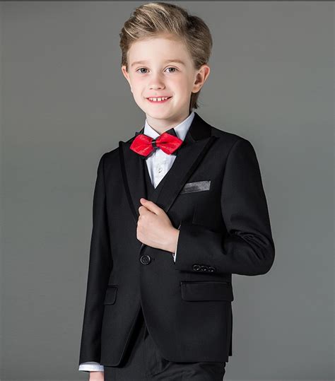 2017 New Boy Tuxedos Peak Lapel Children Suit Royal Blueredblack Kid