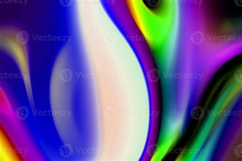 Abstract Rainbow Blue And Purple Distorted Chromatic Wave Rainbow Light