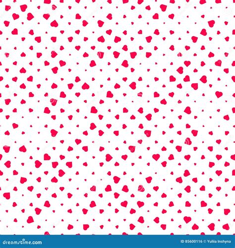 Seamless Pattern With Red Hearts Randomly Stock Vector Illustration
