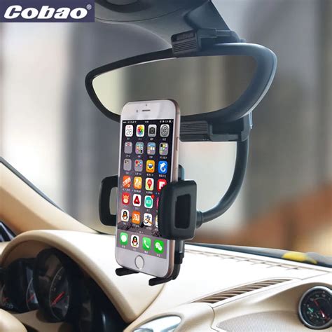 Cobao Universal Car Rearview Mirror Phone Holder Stand Flexible Mount