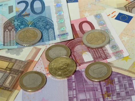 Euro Coins And Notes Stock Photo Image Of Banknotes 67414968