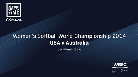 Usa V Australia Womens Softball World Championship 2014 Youtube