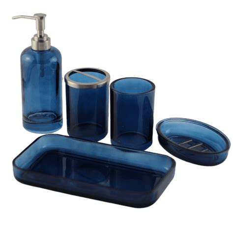 Navy Blue Glass Bath Accessories Glass Designs