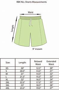 Size Charts For Products Projoy Sportswears And Apparel Reebok Nll