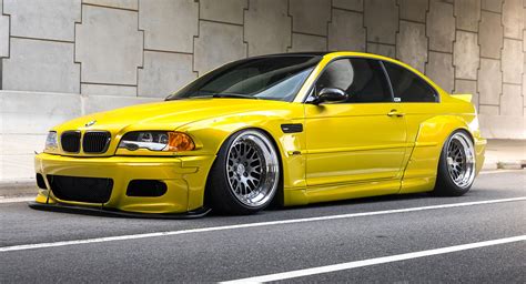 Slammed Bmw M3 E46 With Wide Body Kit Wont Please The Purists Carscoops
