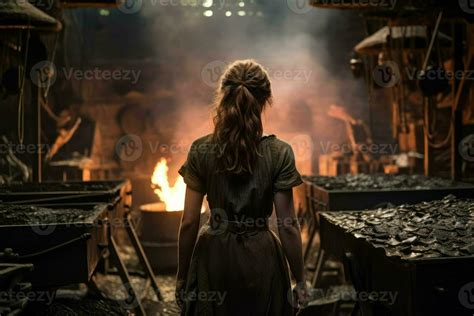 Blacksmith Woman Flame Forge Generate Ai 24115458 Stock Photo At Vecteezy