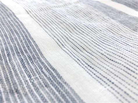 Linen Crinkled Gauze With Stripes In White Bandj Fabrics