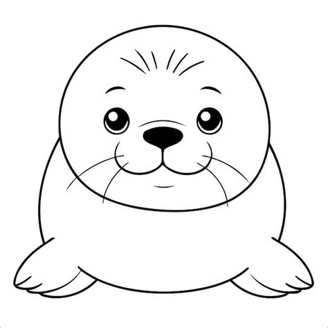 Premium Vector 118 Cute Seal Kawaii Vector Coloring Page For Kids