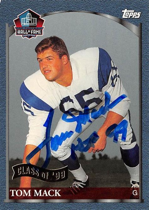 Tom Mack Autographed Football Card Los Angeles Rams Sc 1999 Topps