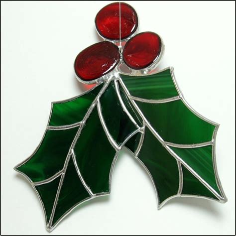 These decorations have been made using the following techniques: Holly Berry 3 D Stained glass big Christmas ornament ...
