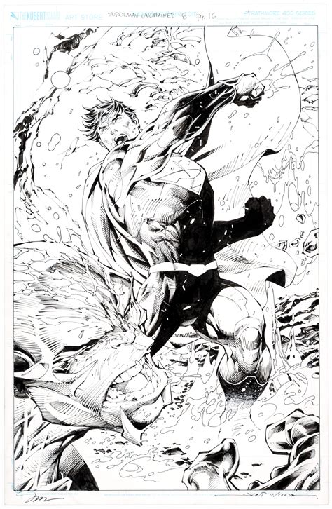 Jim Lee And Scott Williams Superman Unchained 8 Splash Page 16 Lot