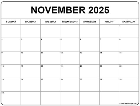 November 2025 calendar