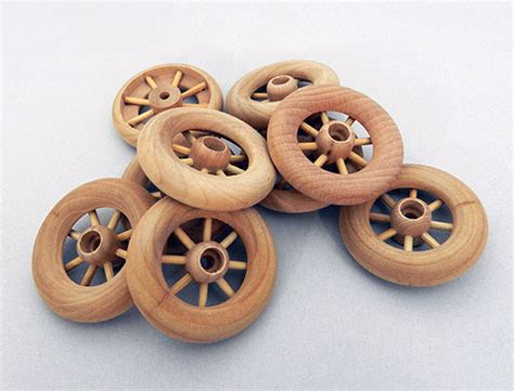 Spoked Wood Wheel 1-3/4" X 3/8" with AXLE PEG