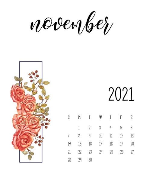 This The Most Popular Floral 2021 Calendar Printable Available Here On