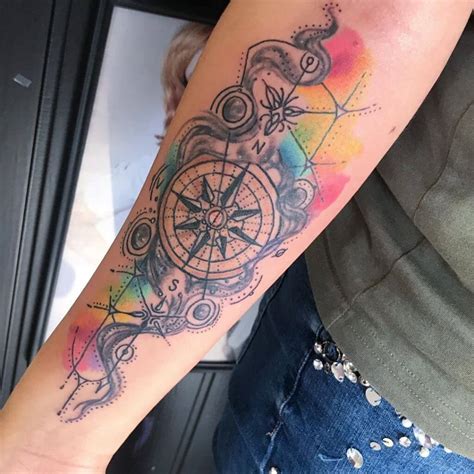 Insane Watercolor Watercolor Compass Tattoo Compass Tattoo Design My