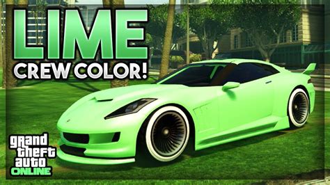 GTA 5 Online - New Rare/Modded Crew Color #55 "Lime!' (Rare Crew Colors