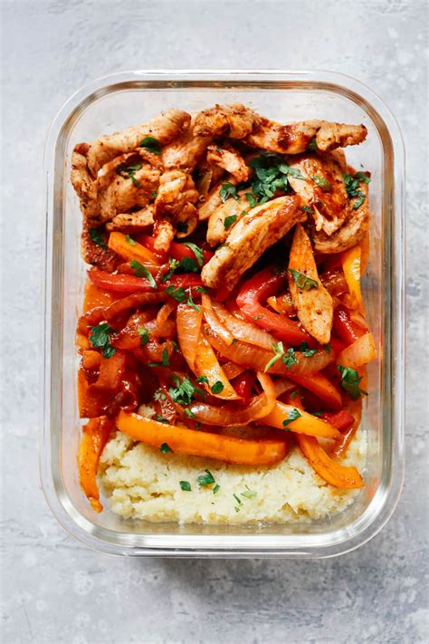 Chicken Fajita Meal Prep Bowls Whole30 Low Carb And Paleo