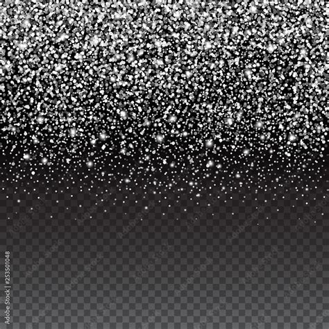Vector Falling Sparkle Silver Glitter Texture Shining Particles Border