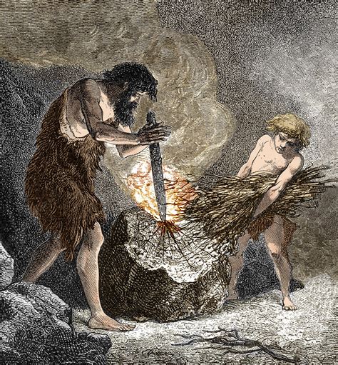 Early Humans Making Fire Stock Image C0439609 Science Photo Library