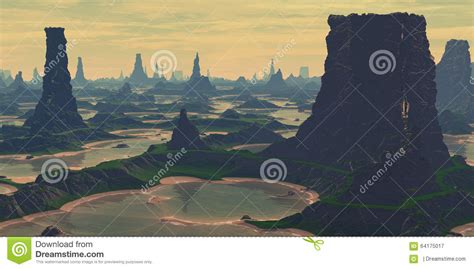 Alien Planet Of The Galaxy Stock Illustration