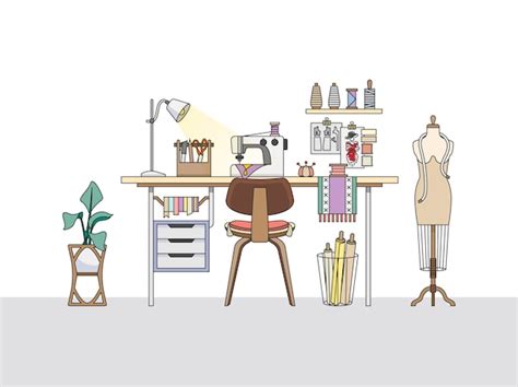 Free Workspace Of A Fashion Designer Or A Tailor Nohatcc