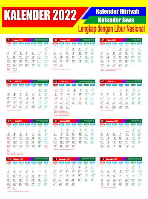Link Download Kalender Resmi Tahun Lengkap Tanggalan H Dan Daftar Hari Libur Nasional