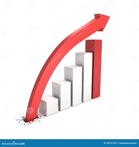 Rising Growing Bar Chart Graph With Arrow Stock Illustration